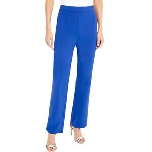 Misook Flat Front Wide Leg Royal Blue Pants NWT 3x Plus Size Office